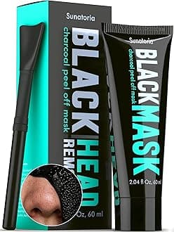 Black Mask by - Improved 2019 Formula - Charcoal Peel-Off Mask - Product of United Kingdom - Blackhead Remover - Facial Cleansing Peel Mask