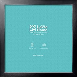 LaVie Home 20x20 Picture Frame, Square Poster Frame with High Definition Plexiglass, 20x20 frame, Horizontal or Vertical Wall Gallery Poster Frames Suitable for Photos, Artworks, Posters,Puzzle, Black 1pc