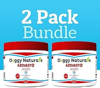 Azovast Plus Kidney Health Supplement for Dogs & Cats, Oral Powder (12 Oz) - (240 Doses/ 2 Jar) NO Refrigeration Required - Help Support Kidney Function & Manage Renal Toxins(U.S.A)(12 Oz (2 Pack))