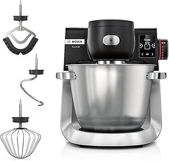 Series 6 MUMS6ZM00G Stand Mixer with Intelligent Sensing Technology and Integrated Scale, Professional Patisserie Set Included, 1600W. Black/Silver Stainless Steel