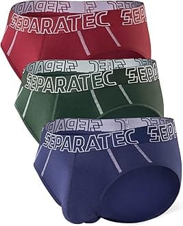 SeparatecMen's Underwear Briefs Bamboo Rayon Breathable Tagless Underpants Dual Pouch Stylish Multicolours 3 Pack