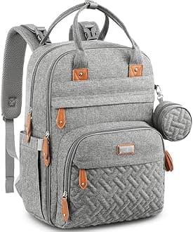 Diaper Bag Backpack, BabbleRoo Baby Nappy Changing Bags Travel Back Pack