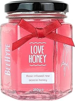 BeeHype - Love Honey, Limited Edition Fusion of Raw Acacia Honey with Rose Oil, 250g