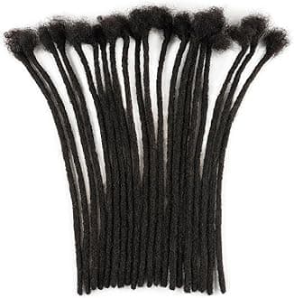 0.2cm Thickness 100% Human Hair Dreadlock Extensions for Men/Women 12 Inch 60 Strands Full Handmade Can be Dyed and Bleached Permanent Loc Extensions Human Hair Natural Black