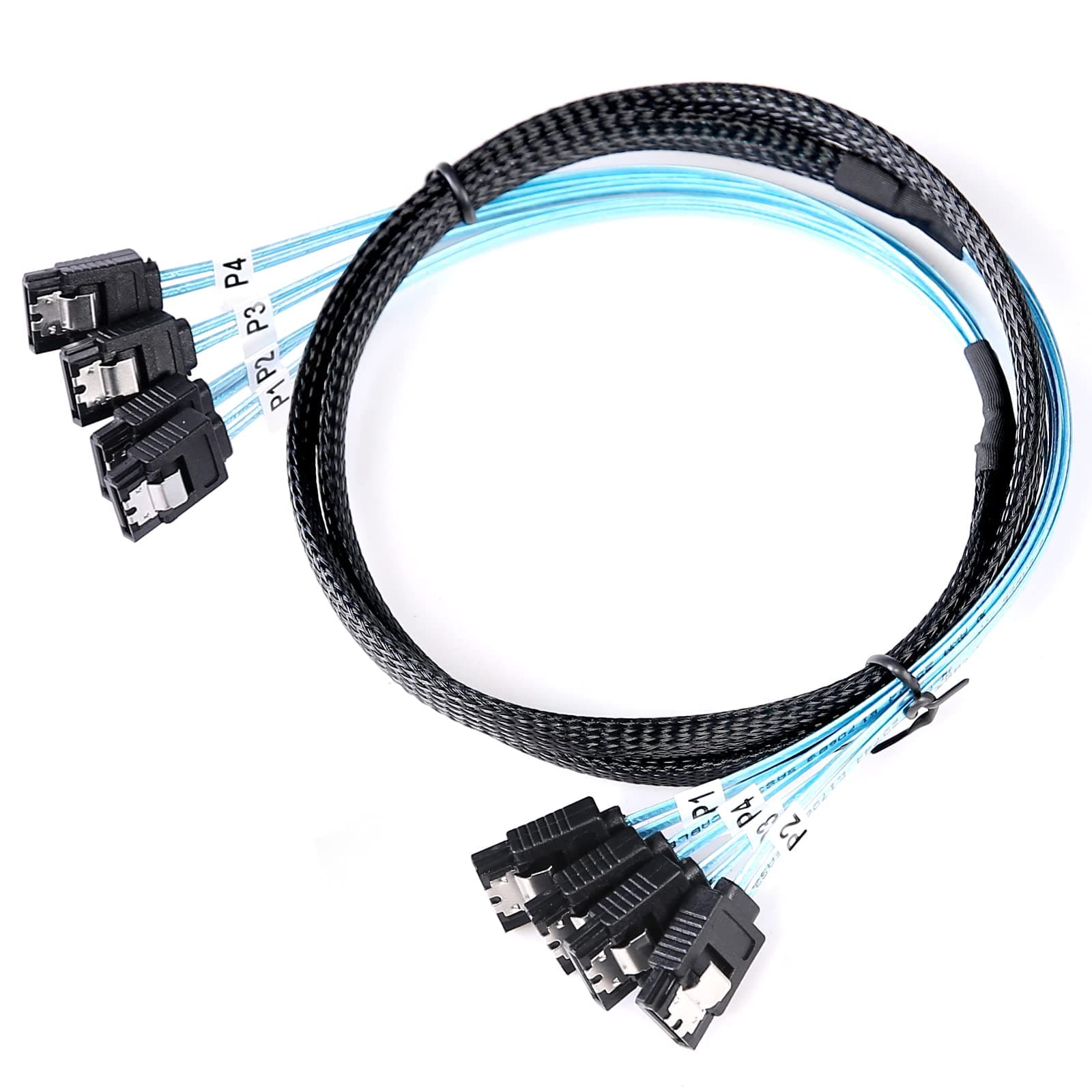 SATA-III Cable-1M, 4Pcs/Set-SATA-6Gbps HDD-SDD Data-Cable Replacement for Server Bitcoin Computer SSD HDD CD DVD Drives Raid (3.3FT)