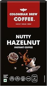 Colombian Brew Hazelnut Instant Coffee Powder, No Sugar, 20 Sachets