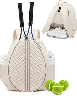 Sucipi Tennis Bag, Quilted Tennis Sling Crossbody Backpack, Water Resistant Tennis Racket Bags for Women Men, Suitable for Pickleball Tennis Badminton