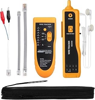 Cable Tracer Ethernet Network Cable Tester RJ45 RJ11 - Wire Toner Tracker CAT5 CAT6 Continuity Tester - Tone Generator and Probe Kit Telephone Line Finder Locator Detector Tool - Orange