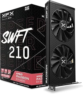 XFX Speedster SWFT 210 Radeon RX 6600 Core Gaming Graphics Card 8GB GDDR6 HDMI 3xDP AMD RDNA 2 RX-66XL8LFDQ