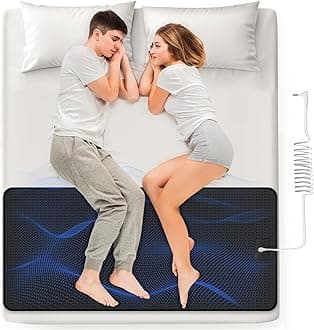 Grounding Mat for Bed - Grounding Mat for Sleeping, Enhance Sleep Quality, Reduce Stress & Muscle Pain Relief, Earthing Grounding Pad Set with Grounding Cord, 26.5" x 70"(King)