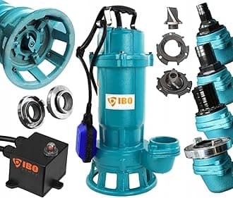 550W Submersible Dirty Water Pump Grinder Sewage Well Septic Flood Sewage Sump (550W Pump + 50m Blue Hose)