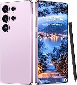 I25 Ultra Unlocked Phone 16+1TB,Built in Pen The Phone,Battery 7000mAh 6.99" HD Screen,Android 14 Smartphone,Face ID/5G/Fingerprint Lock/Dual SIM/GPS (Purple, 16+1TB)