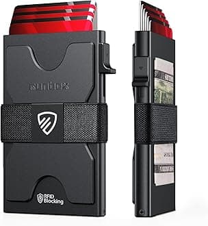 Slim Card Holder Wallet for Men, Minimalist RFID Blocking Wallet with Pop-Up Function, Ultra-Thin Design, Metal Business Card Cases holds 6+6 Cards, Gifts for Men, Men's Accessories