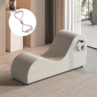 Yoga Chair, Yoga Chaise Lounge Indoor for Stretching Relaxatione, Laxation, Exercise, Curved Yoga Chaise Stretching for Couples Adults in Bedroom Grey