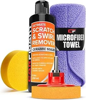 Carfidant Scratch and Swirl Remover - Car Scratch Remover for Vehicles Paint - Polishing Compound for Cars - Paint Restorer Kit with Pad, Microfiber and Drill Attachment