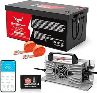 36V 100Ah Golf Cart LiFePO4 Lithium Battery 200A BMS,NewtiPower 10000+ Deep Cycle Lithium Iron Phosphate Battery Great for Golf Cart, RV, Marine and Off Grid Applications