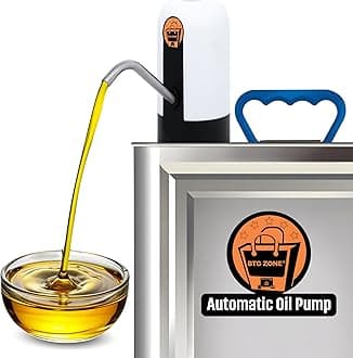 Automatic Stainless Steel Oil Dispenser Pump for 15 Litre/Kg Tin | USB Rechargeable with Food-Grade Pipe | Touch Control, Spill-Proof Tap | Fast Continuous Flow for Home & Kitchen (Pack Of 1)