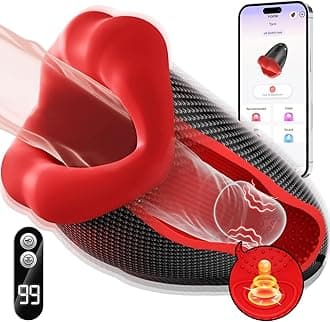 Male Sex Toys for Men - Male Masturbator Deep Throat-Mouth 360° Wrapped 9 Tapping & Vibrating Vibrator Penis Pump APP Control LCD Mens Sex Machine Stroker Jiworb Adult Sex Toys & Game