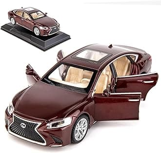 1/32 Compatible for Lexus Ls500h Model Car, Zinc Alloy Pull Back Toy car with Sound and Light for Kids Boy Girl Gift-Maroon