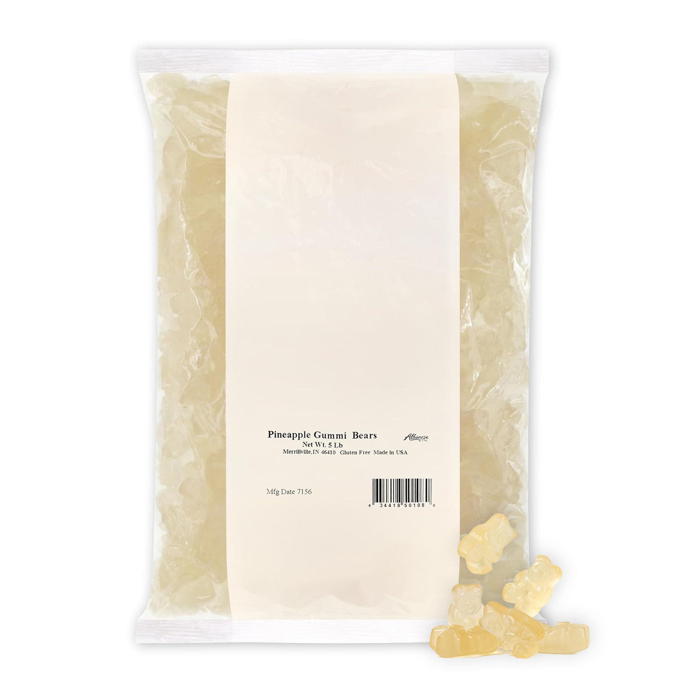 Candy, Pineapple Gummi Bears, 5-pound Bag