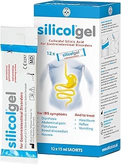silicolgel Sachets - Clinically Proven Relief for IBS Symptoms: Diarrhoea, Stomach Pain, Bloating and Flatulence. Also Treats Heartburn, Acid Reflux and Nausea. 12 x 15ml.