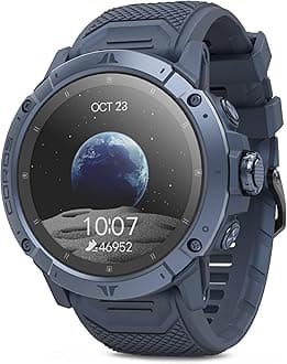 VERTIX 2S Adventure GPS Watch, 40 Days Battery Life, GPS Navigation with Global Offline Maps, Route Planner, Heart Rate Monitor, Rock Climbing, Skiing, Running, Biking - Earth Blue