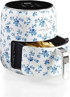 Laura Ashley Digital 9-in-1 Large Air Fryer 4.75 Quarts | Beautiful Air Fryer with China Rose Floral Print | Compact Airfryer with Rapid Air Technology for Healthy & Energy-Efficient Cooking
