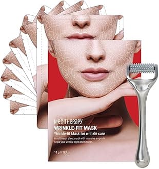 Wrinkle-fit Mask + Facial Roller, Collagen Mask, Lifting Sagging Skin, Hydrating, Improving Elasticity, Glass Skin, Korean Skincare