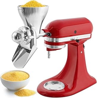 Grain Mill Attachment for KitchenAid Stand Mixer with 12 Grind Level Flour Mill, Grain Mill Fit for Grinding Wheat, Corn, Oats, Buckwheat,Millet and Other Cereals - New Upgrades