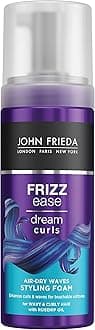 Frizz Ease Dream Curls Air Dry Waves Styling Foam 150ml, Wave and Curl Enhancer, Lightweight Anti-Frizz Styling Foam