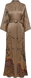 PRODESIGN Kimono Robe for Women - Long Satin Sleepwear Silky Kimono Cover-Up Nightgown Japanese Bathrobe Loungewear Blouse