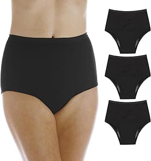 Wearever Women's Maximum Absorbency Incontinence Panties for Bladder Control - Washable, Reusable, Leak Proof Underwear for Women 600 ml - (Pack of 3) (Black) (6X) (Fits Hip: 57-59")
