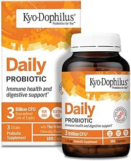 Kyo-Dophilus Digestion & Immune Health Probiotic Supplement, 180 Capsules Soy & Gluten Free, Digestive Health Support (Packaging May Vary)
