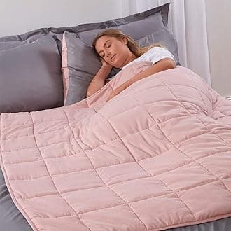 BrentfordsWeighted Blanket Adults Teenagers Kids Therapy Sensory Anxiety Autism Insomnia Stress Relief-Blush Pink-125 x 180cm, 6kg(13lb)