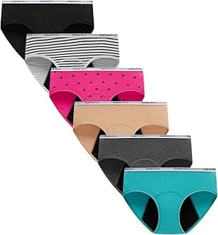 - Demifill Teen Girls Period Panties Juniors First Period Starter Underwear Soft Briefs Pack of 6 Multipack