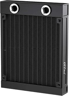 Water Cooling Computer Radiator, 12 Pipe Aluminum Heat Exchanger Liquid Cooling Radiator G1/4 Thread Heat Row Sink 120mm for CPU PC Laser Water Cool System DC12V Black