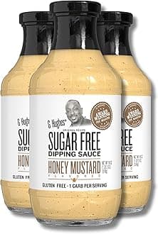 G Hughes Sugar Free Honey Mustard Dipping Sauce - Sugar Free Honey Mustard, Gluten Free Mustard, Low Carb Honey Mustard Dressing, No Sugar Added -18 Oz (3-Pack)