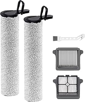 Only S7 Steam Roller Brush Replacement and Vacuum Filter Kit Compatible with Tineco Floor ONE S7 Steam Cordless Wet Dry Vacuum Replacement Parts,2 Roller Brushes,2 Filters,1 Cleaner Brush