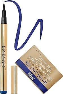 Liquid Eyeliner - Hypoallergenic Eyeliner with Fine Brush Tip, Long-Lasting Waterproof Eye Liner - Cruelty-Free, Vegan, Hypoallergenic, Gluten-Free, Smooth Application Liquid Eye Liner, Blue 2mL