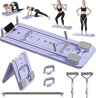 JANUA Pilates Board - Pilates Reformer Set, Multi-Purpose Foldable Pilates Reformer Board for Home, 5 in 1 Pilates Sliding Board