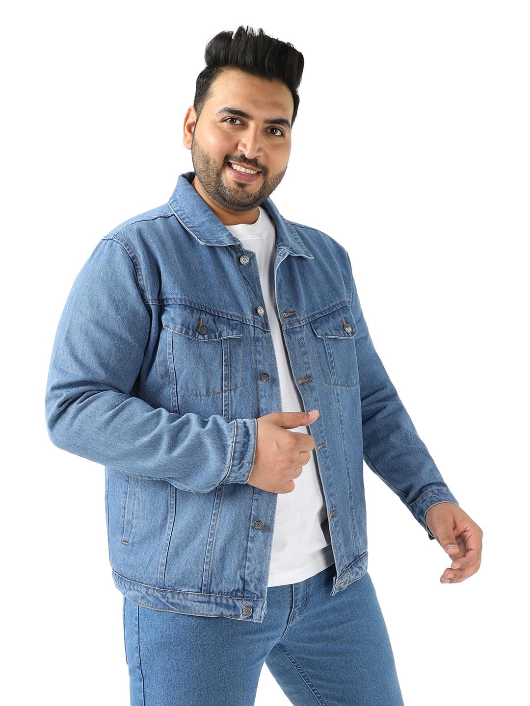 Men's Regular Fit Washed Full Sleeve Denim Jacket