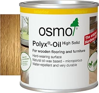 Osmo Polyx®-Oil - Hard Wax Oil 3032, Clear Satin, 0.375L - Durable Wood Oil for Wooden Furniture, Water-Resistant Floor Wax, Wood Treatment & Wood Finish - Ideal for Oak, Pine, Spruce, Beech & More