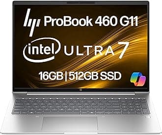 HP ProBook 460 G11 Business Laptop 16” FHD+ Display, Intel Core Ultra 7 155U (Beats i7-1355U), 16GB DDR5 RAM, 512GB NVMe, Wi-Fi 6E, RJ-45, Webcam, Backlit Keyboard, Win 11 Pro - Pike Silver Plastic