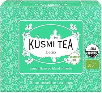 Detox - Organic Blend of Green Tea, Mate & Lemon - Lemongrass, Rose Hip and Lemon Flavours - Enjoy Hot or Iced - Exotic Infusion Perfect for Tea Lovers - 20 Tea Bags