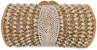 Boutique De FGG Sparkly Crystal Clutch Purse for Women Evening Bags with Spikes Wedding Party Rhinestone Clutch Handbag,Mini