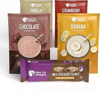 Meal Replacement Shakes - Diet Shakes - 1 Week Supply. 7x Chocolate Peanut Bars - 4x Chocolate Shakes, 4x Vanilla Shakes, 3x Strawberry Shakes, 3x Banana Shakes