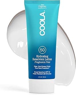 COOLA Organic Sunscreen SPF 50 Sunblock Body Lotion, Dermatologist Tested Skin Care for Daily Protection, Vegan and Gluten Free, Fragrance Free, 5 Fl Oz