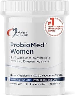 Designs for Health ProbioMed Women - Vaginal Probiotics to Support pH Balance, Vaginal Comfort, Immune Health & Gut Health for Women - Dairy-Free Probiotic (30 Capsules)
