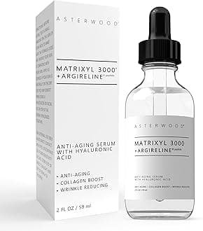 Matrixyl 3000 + Argireline Serum with Hyaluronic Acid - Anti-Aging, Wrinkle Reducing, Collagen Boosting - Fragrance-Free - 2 Fl Oz