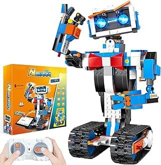 okk Robot Building Toys for Boys, STEM Projects for Kids Ages 6-12, Remote & APP Controlled Engineering Learning Educational Coding DIY Building Kit Rechargeable Robot Toy Gifts for Girls